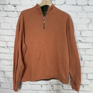 Tommy Bahama Men's Flip Side Reversible Sweater‎ XL Orange Green 1/4 Zip 1/2 Zip
